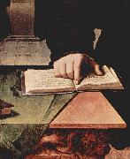 Angelo Bronzino Hand im aufgeschlagenem Buch oil